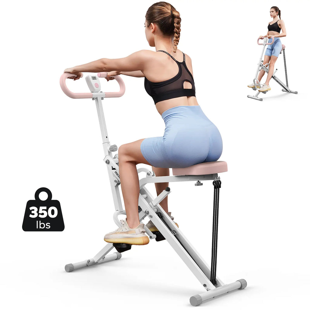 2‑in‑1 Squat Rowing Machine, Adjustable Resistance Leg & Glutes Exercise Equipment with LCD Monitor, 350LBS Capacity Home Gym Workout Machine