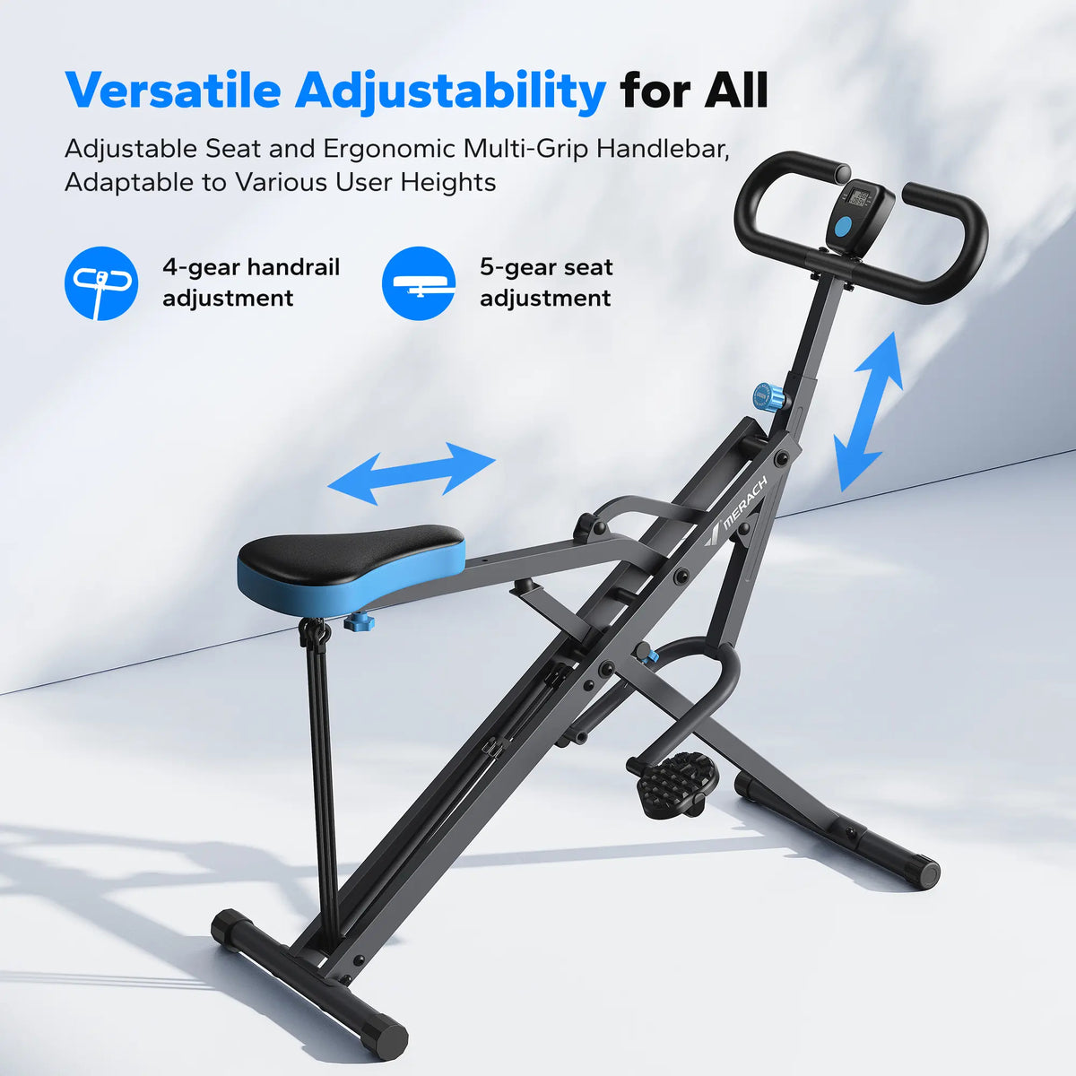 2‑in‑1 Squat Rowing Machine, Adjustable Resistance Leg & Glutes Exercise Equipment with LCD Monitor, 350LBS Capacity Home Gym Workout Machine