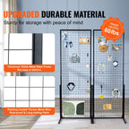 2-Pack 2'x5.6' Floorstanding Grid Wall Panel Tower with T-Base, Double-Sided Wire Racks for Art Craft Shows