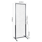 2-Pack 2'x5.6' Floorstanding Grid Wall Panel Tower with T-Base, Double-Sided Wire Racks for Art Craft Shows