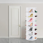 360° Rotating 7-Tiers Organizer Shoe Rack, Fits 28 Pairs of Shoes, Spinning and Revolving 360 Shoe Rack Storage Round Carousel