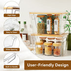 High-Quality Plastic Food Storage Box with Wooden Lid - Transparent Cube Containers with Lids, Kitchen Accessories for Fruits