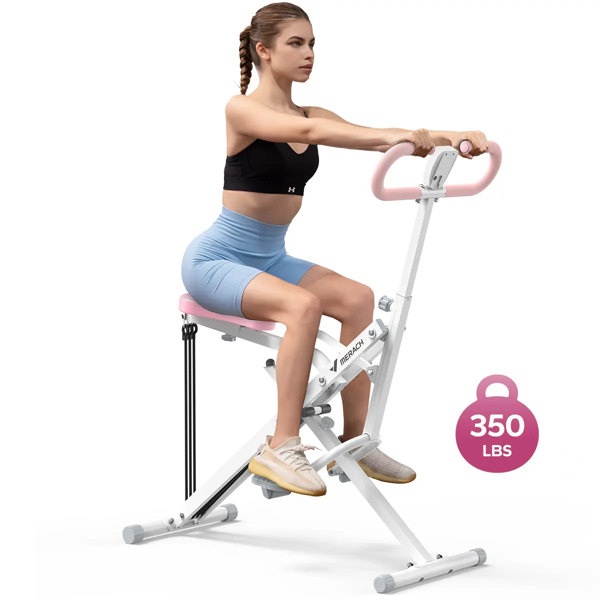 2‑in‑1 Squat Rowing Machine, Adjustable Resistance Leg & Glutes Exercise Equipment with LCD Monitor, 350LBS Capacity Home Gym Workout Machine